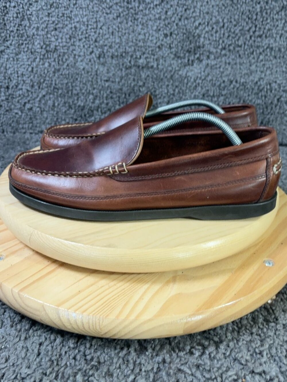 LL Bean Casco Bay Boat Mocs Loafer Mens Size 11 Brown Leather Slip On Shoes
